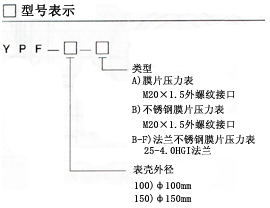 膜片壓力表型號(hào)表示